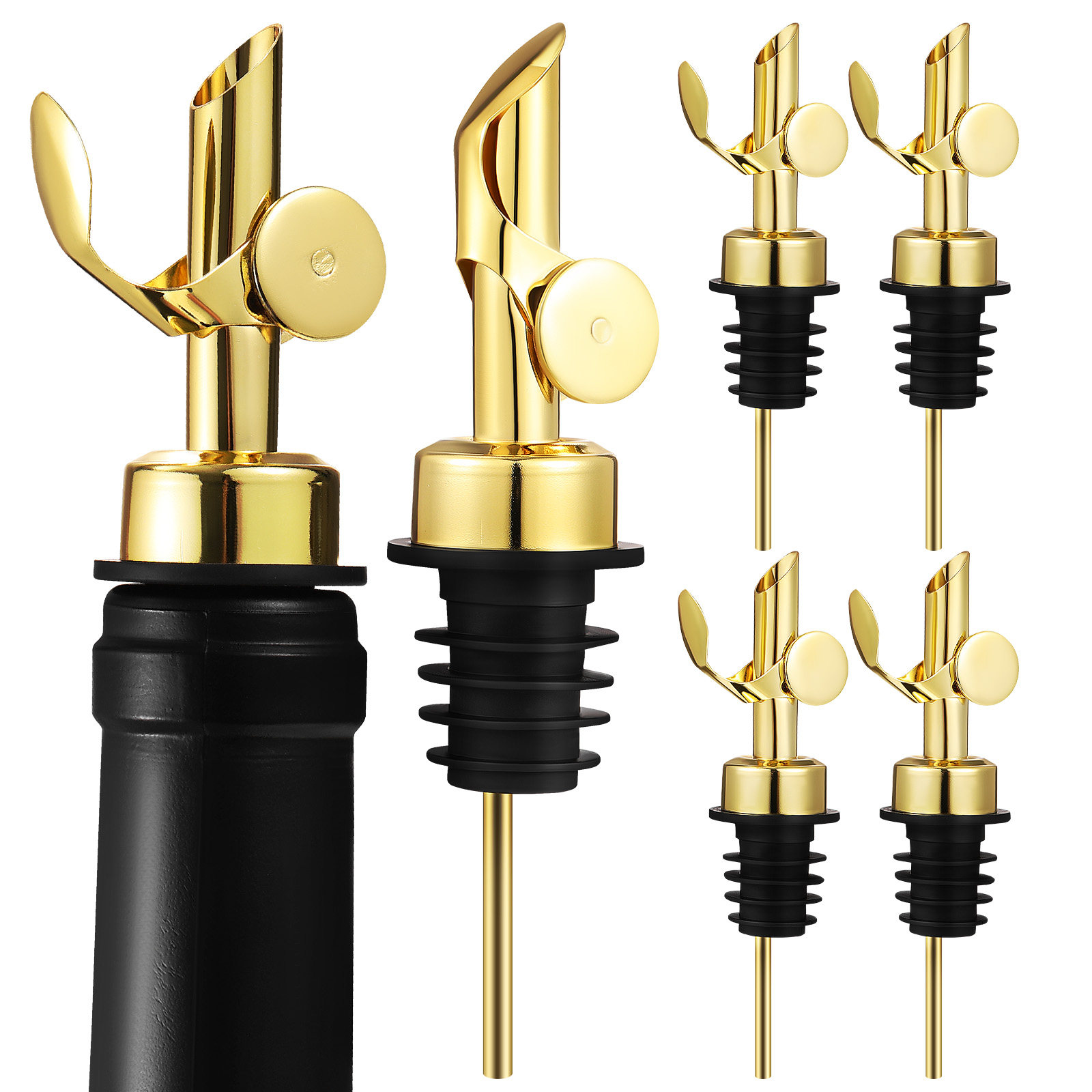 Speed Pourer Cap - 6 Adet Paslanmaz Çelik İçki Şişesi