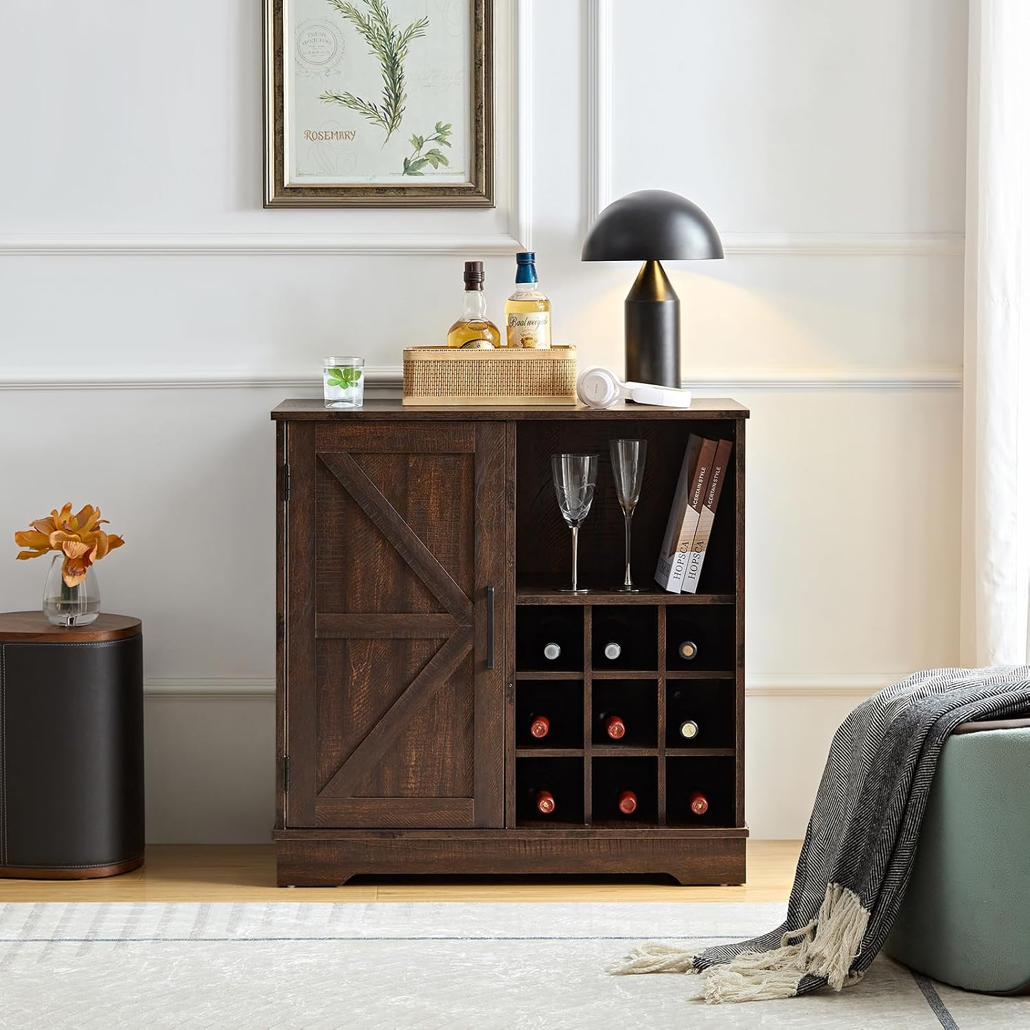 Home Bar Shelves - Çiftlik Evi Tarzı Bar Dolabı, Şaraplık,