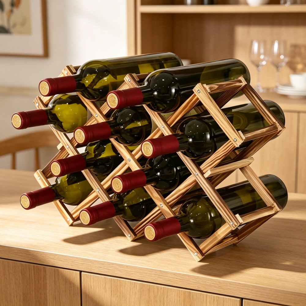 Katlanabilir Ahşap Şarap Rafı  - Home Bar Shelves incelemesi ve fiyatı