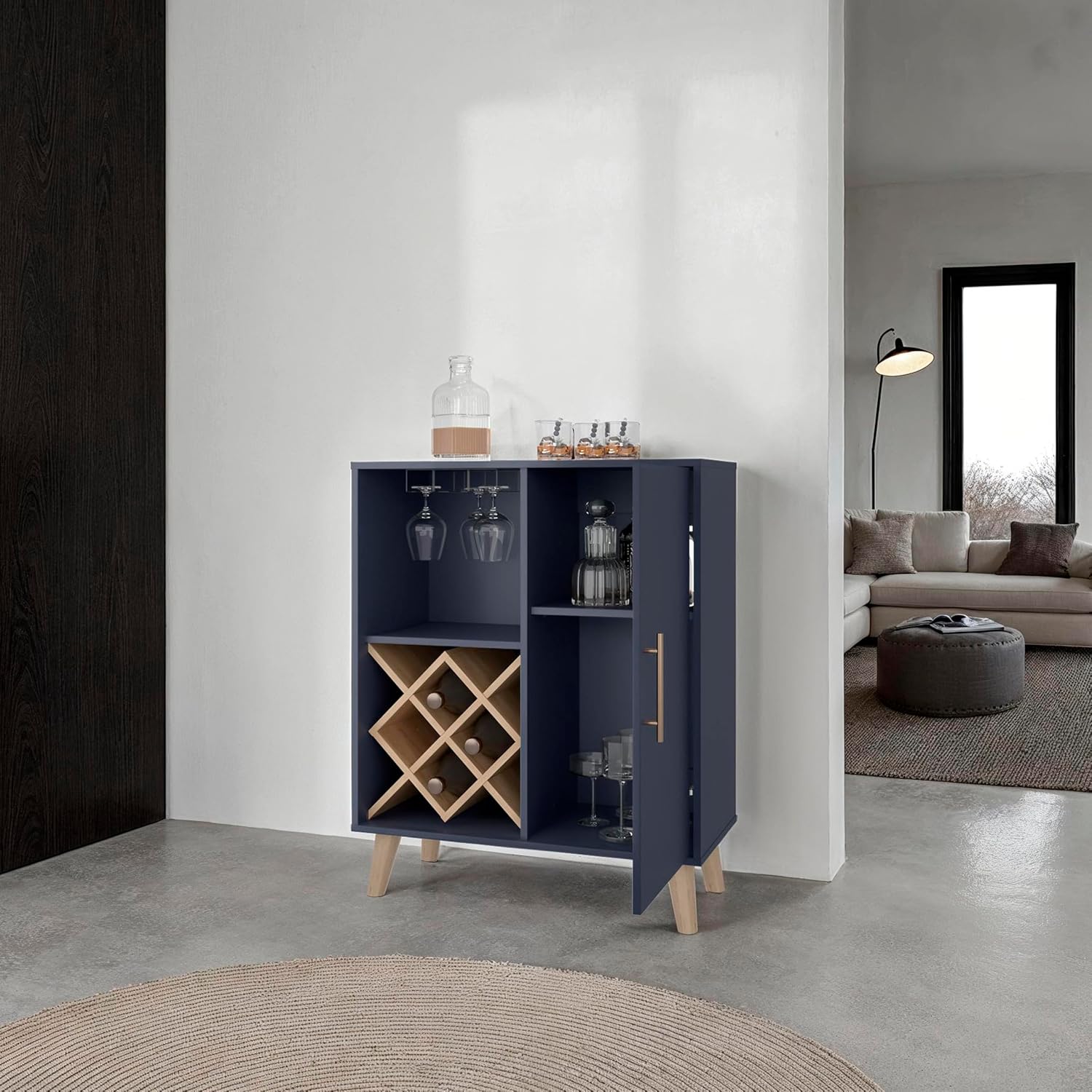 Meşe Mavisi Bar Dolabı 4 Raflı - Home Bar Shelves incelemesi ve fiyatı