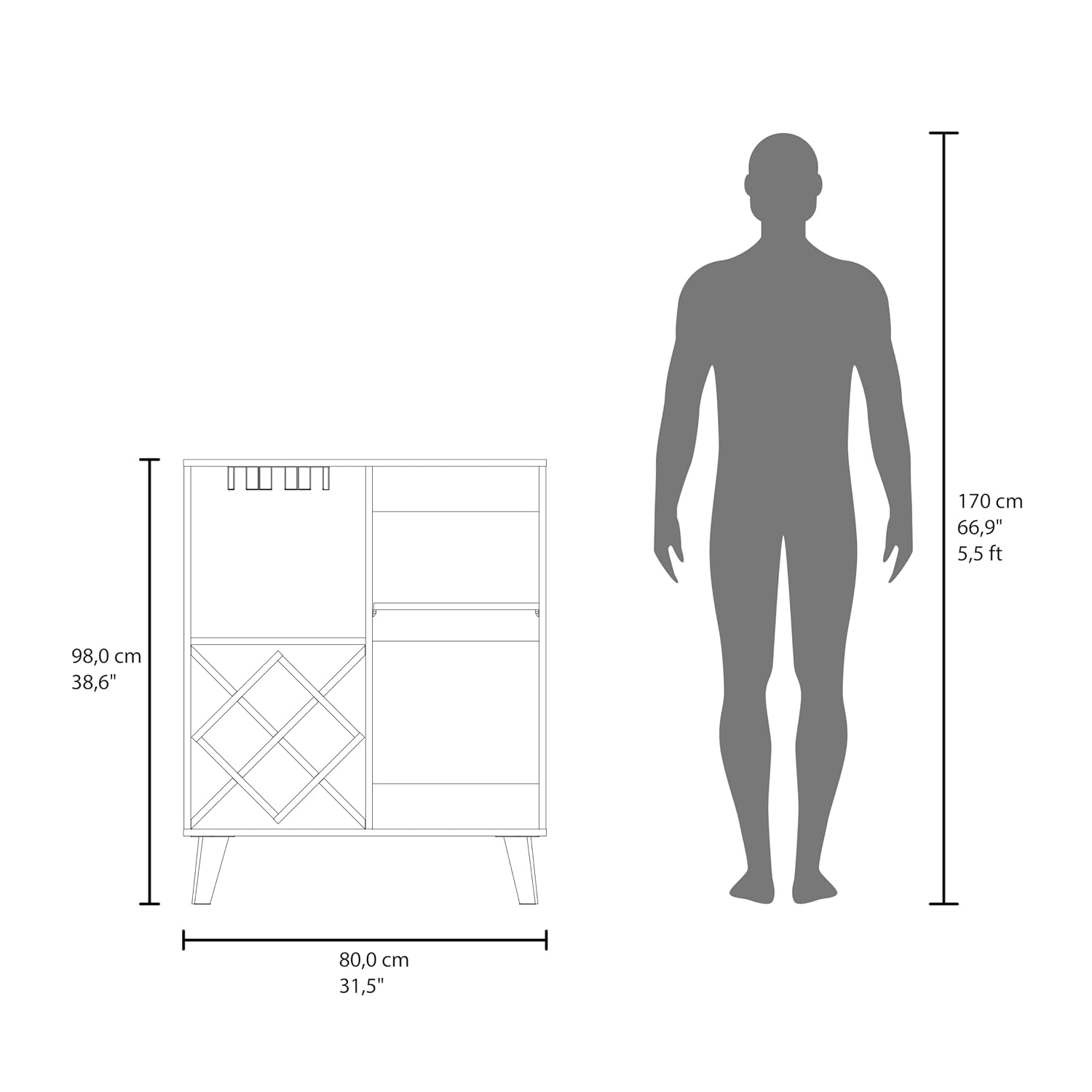 Meşe Mavisi Bar Dolabı 4 Raflı - Home Bar Shelves incelemesi ve fiyatı